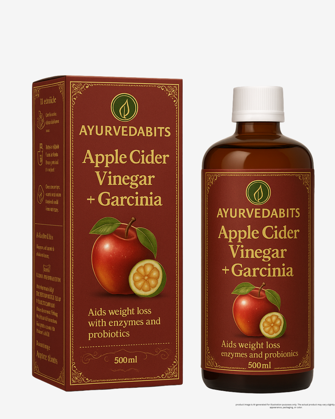 ayurvedabits apple cider vinegar + garcinia juice | natural weight loss & detox drink | metabolism booster & appetite suppressant
