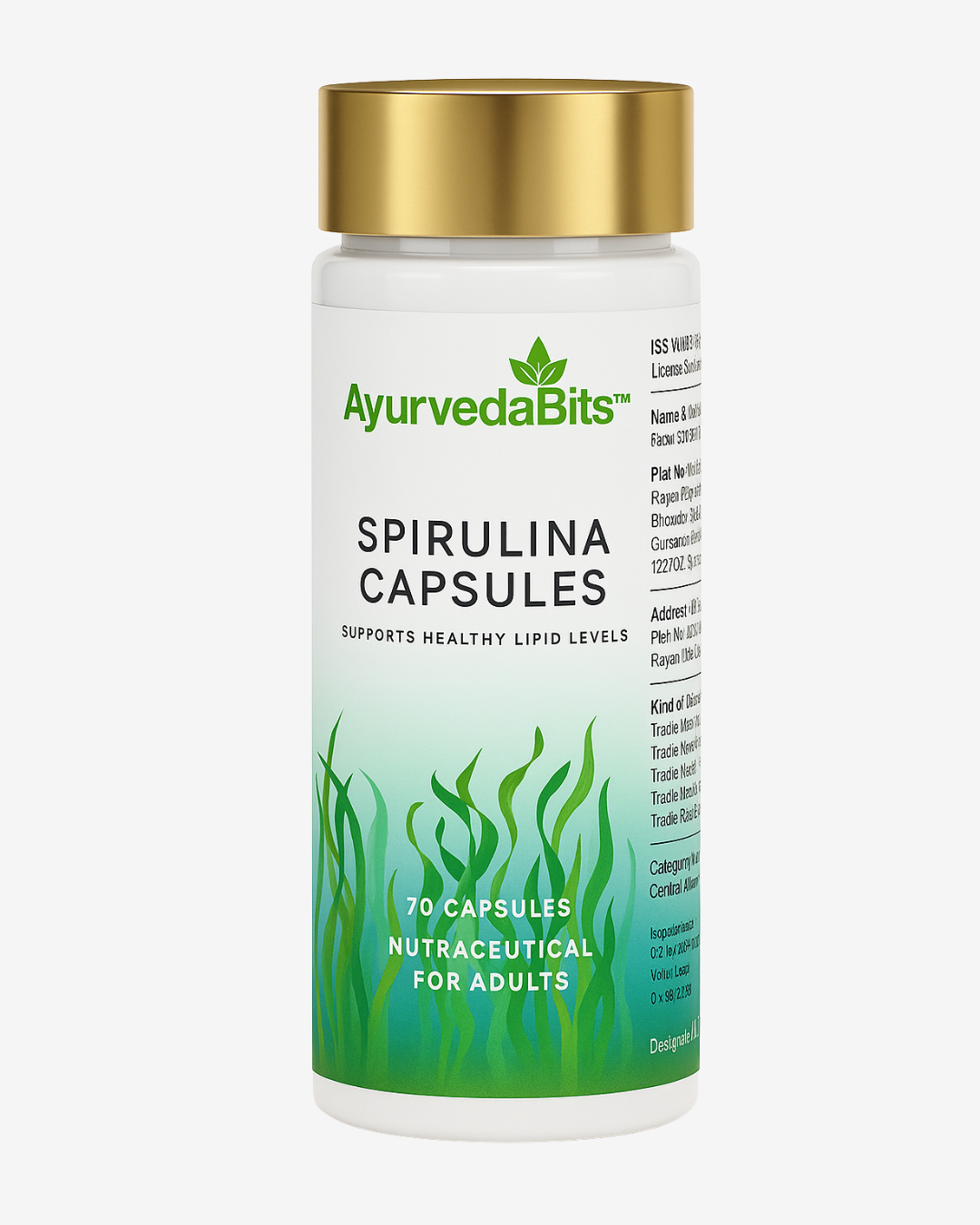ayurvedabits spirulina capsules | natural superfood supplement | boost immunity, energy & detox