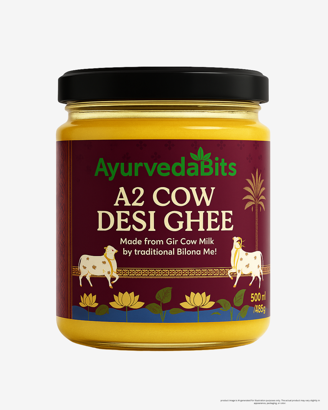 ayurvedabits a2 ghee desi cow | pure bilona hand churned clarified butter | ayurvedic superfood for digestion, immunity & heart health