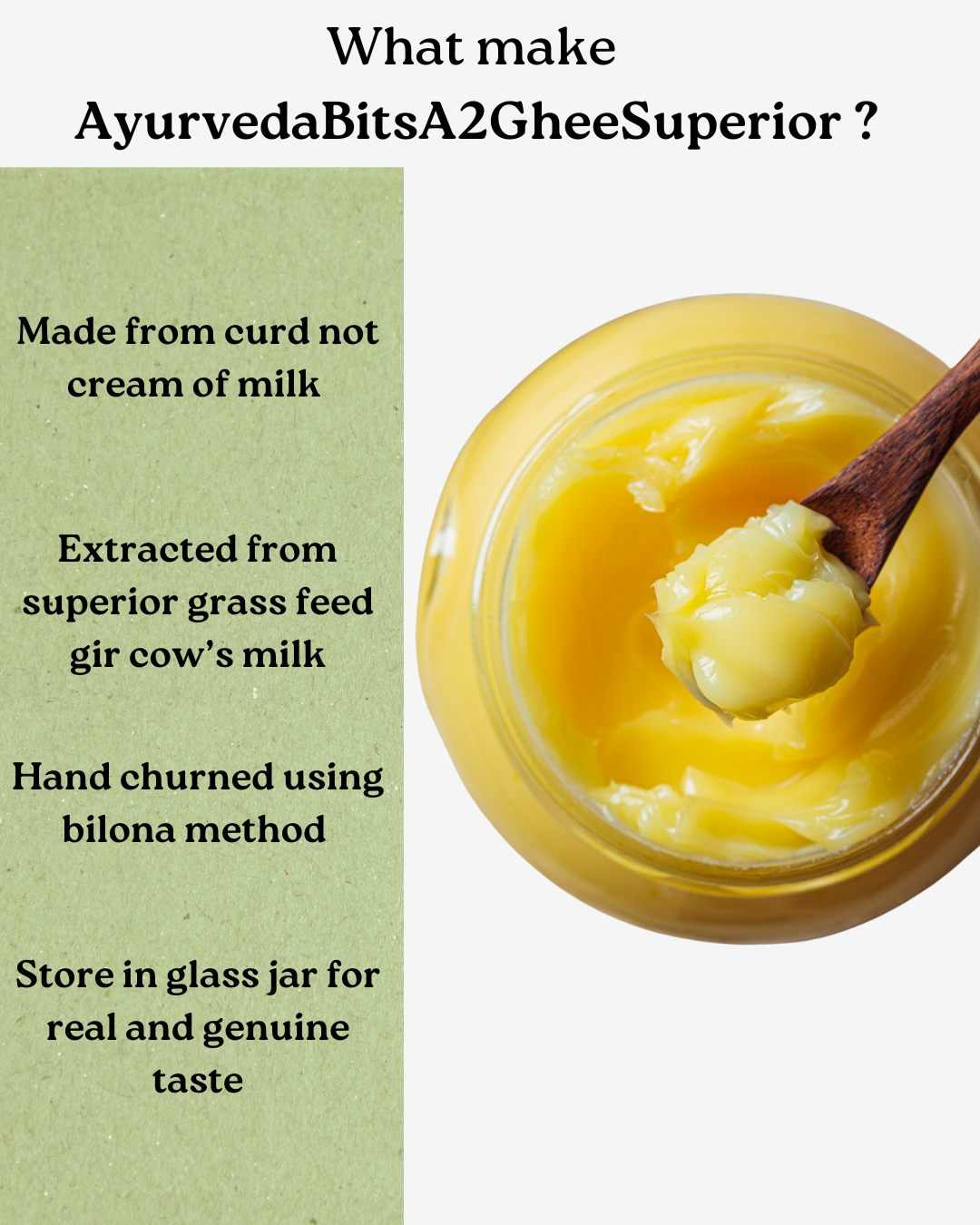 ayurvedabits a2 ghee desi cow | pure bilona hand churned clarified butter | ayurvedic superfood for digestion, immunity & heart health